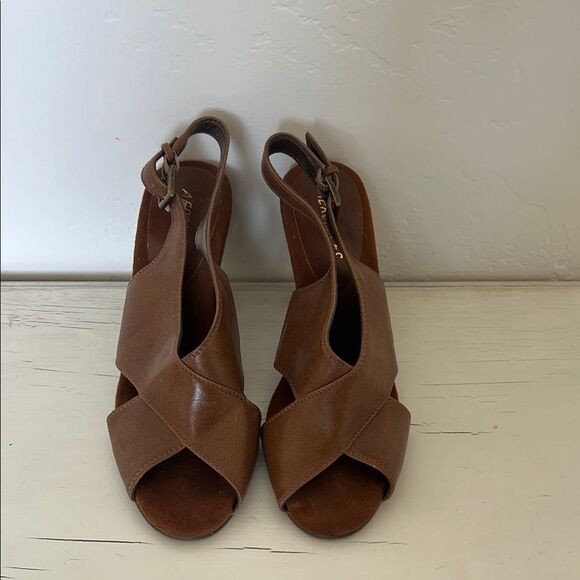 Aerosoles Vivacity Heeled Slingback Sandals‎ Brown Size 6.5 - Picture 1 of 4